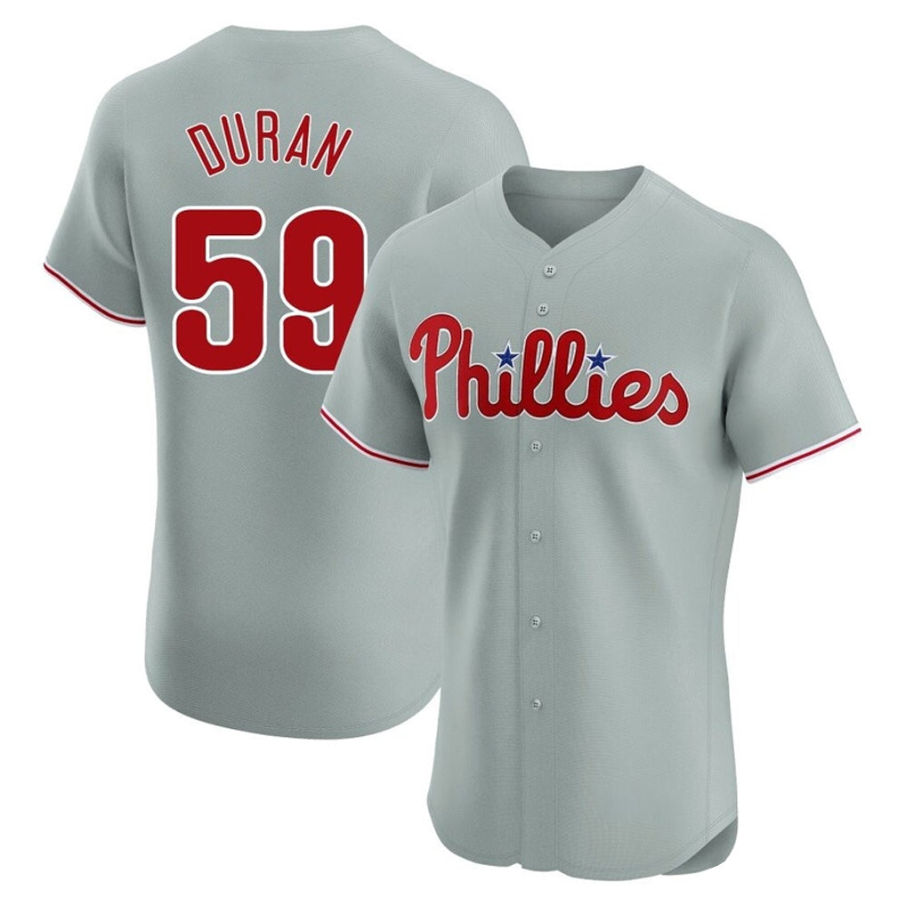 Ldoa P.Phillies #59 Jhoan Duran Player Gray Home Limited Elite Stitched Jerseys