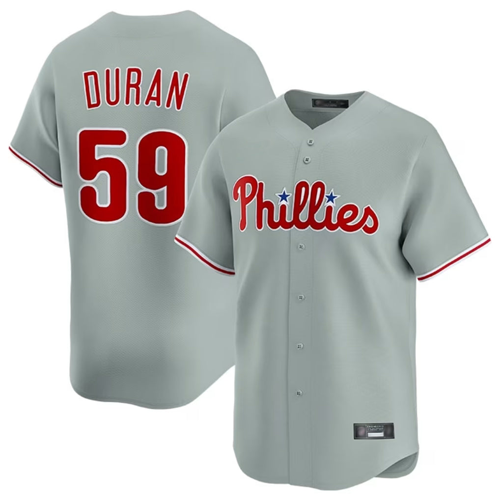 Ldoa P.Phillies #59 Jhoan Duran Player Gray Home Limited Stitched Jerseys