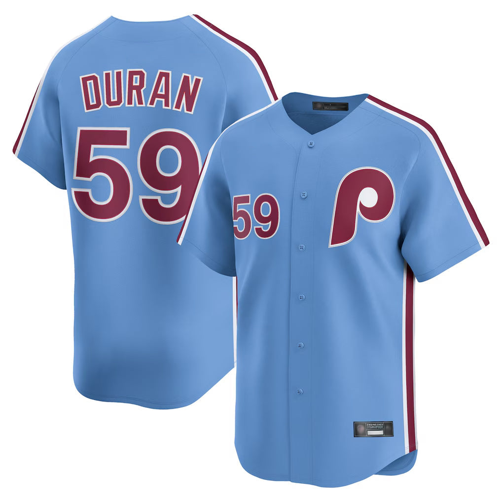 Ldoa P.Phillies #59 Jhoan Duran Player Light Blue Home Limited Stitched Jerseys