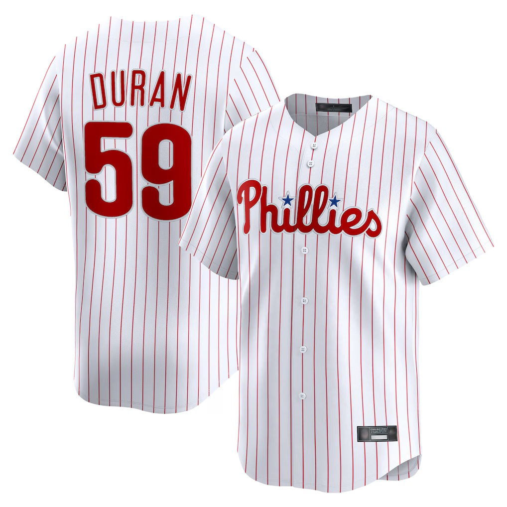 Ldoa P.Phillies #59 Jhoan Duran Player White Home Limited Stitched Jerseys