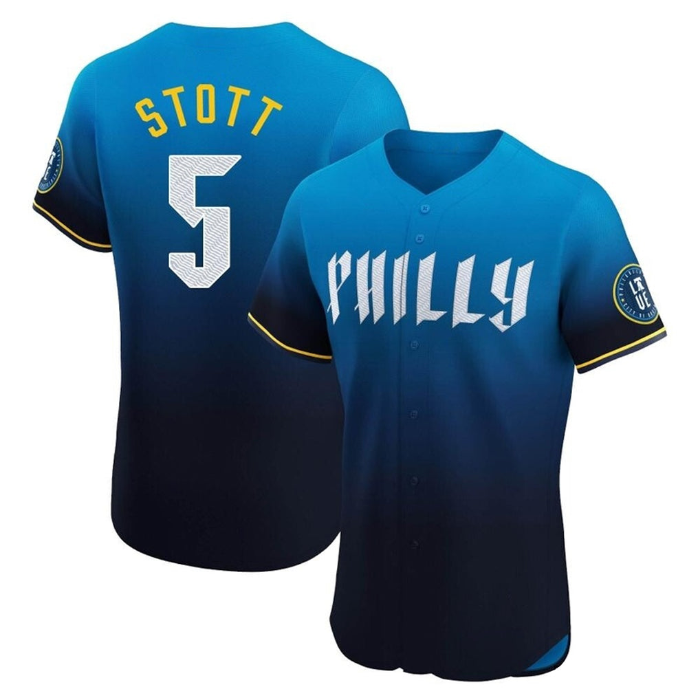 Ldoa P.Phillies #5 Bryson Stott Player Blue City Connect Home Limited Elite Stitched Jerseys