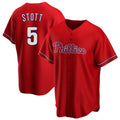 Ldoa P.Phillies #5 Bryson Stott Player Red Home Game Stitched Jerseys