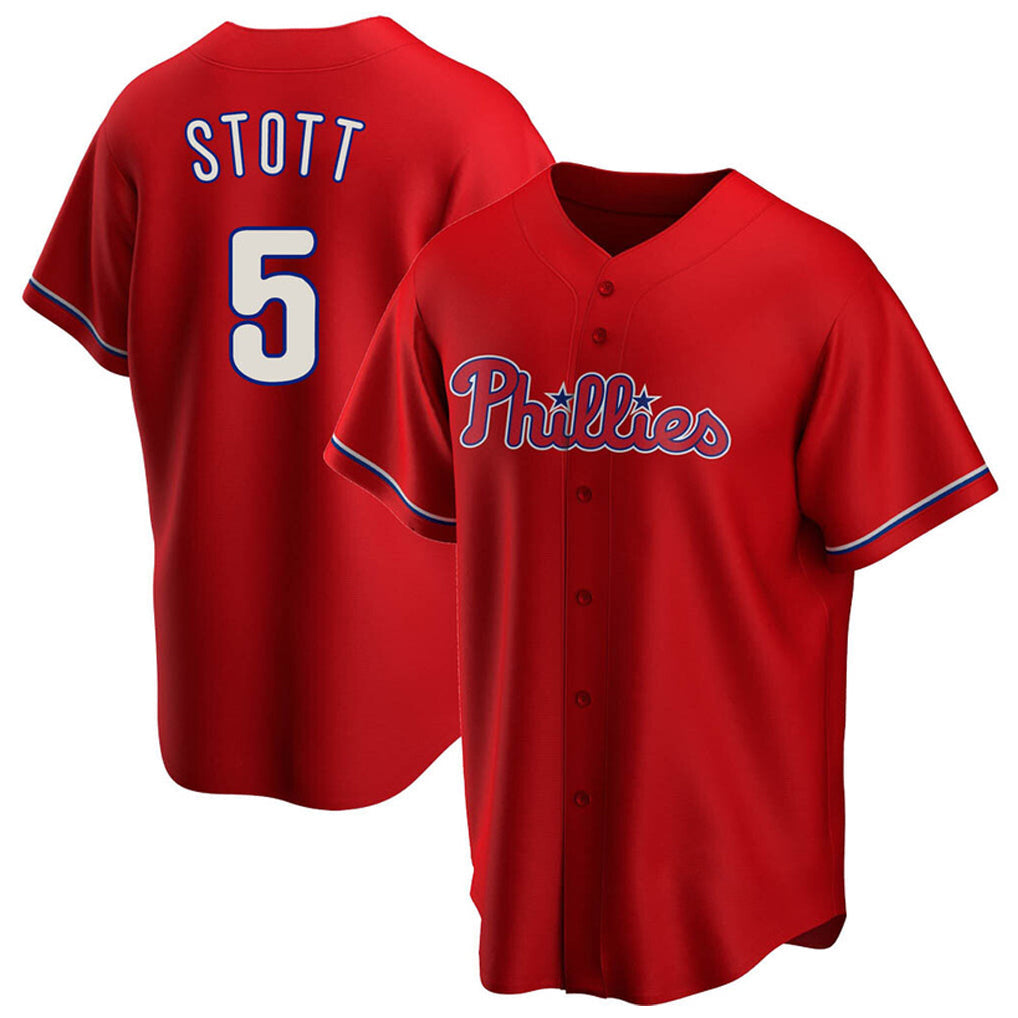 Ldoa P.Phillies #5 Bryson Stott Player Red Home Game Stitched Jerseys