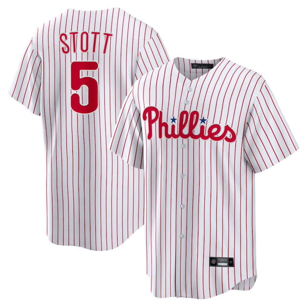 Ldoa P.Phillies #5 Bryson Stott Player White Home Game Stitched Jerseys