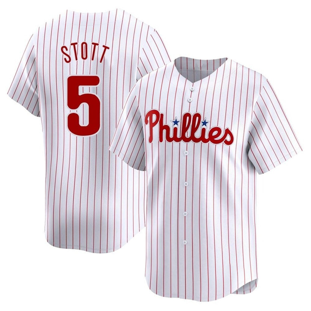 Ldoa P.Phillies #5 Bryson Stott Player White Home Limited Stitched Jerseys