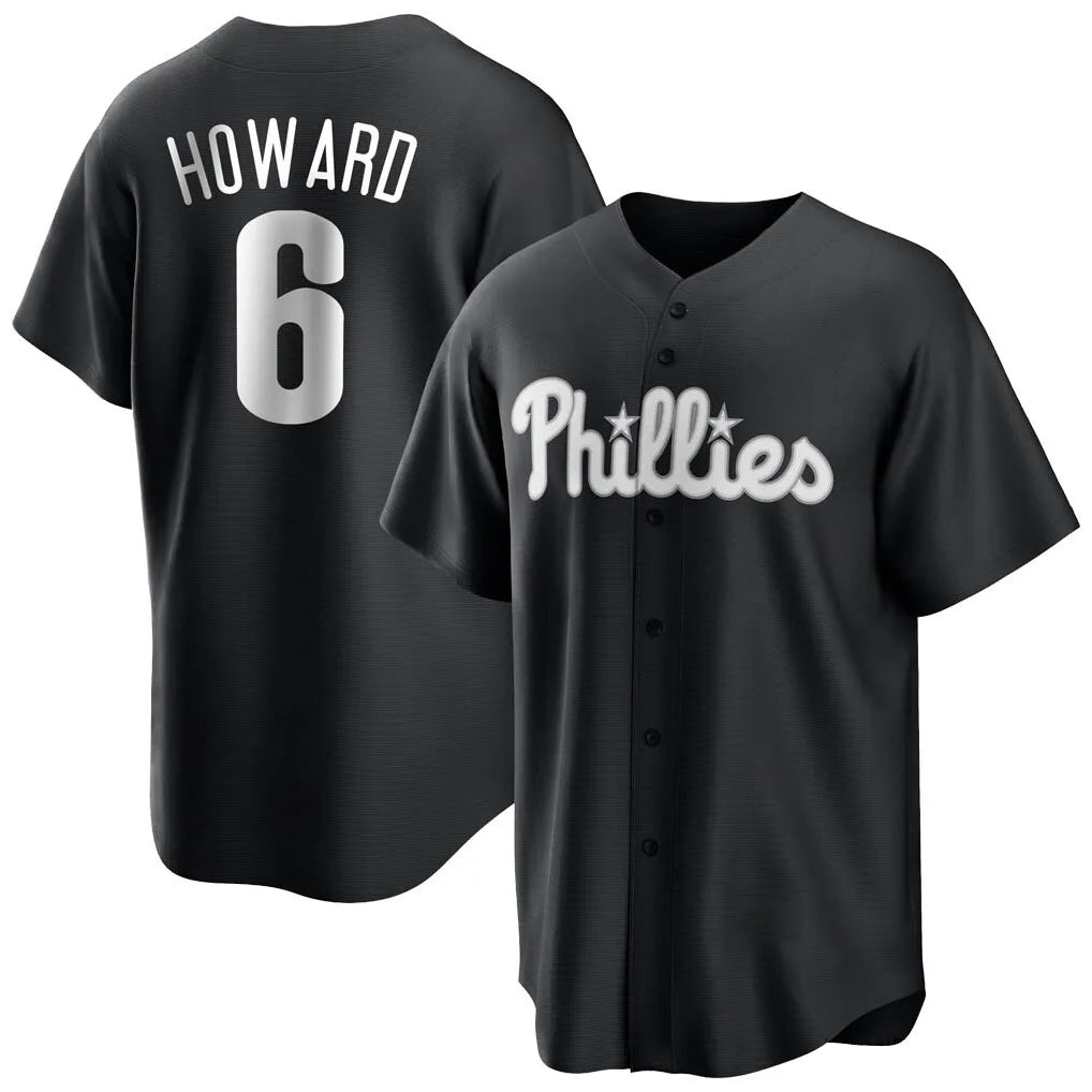Ldoa P.Phillies #6 Ryan Howard Player Black Alt Fashion Home Game Stitched Jerseys