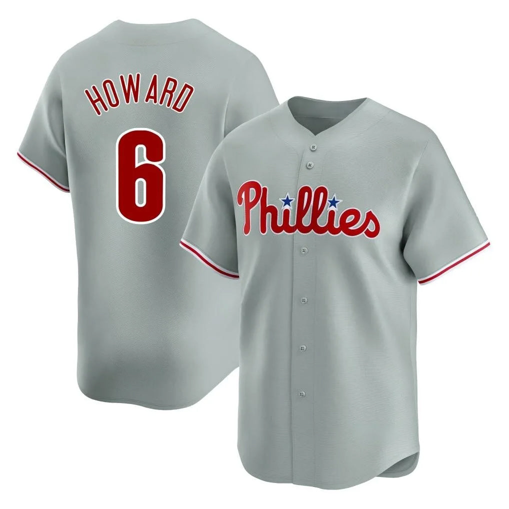 Ldoa P.Phillies #6 Ryan Howard Player Gray Home Limited Stitched Jerseys