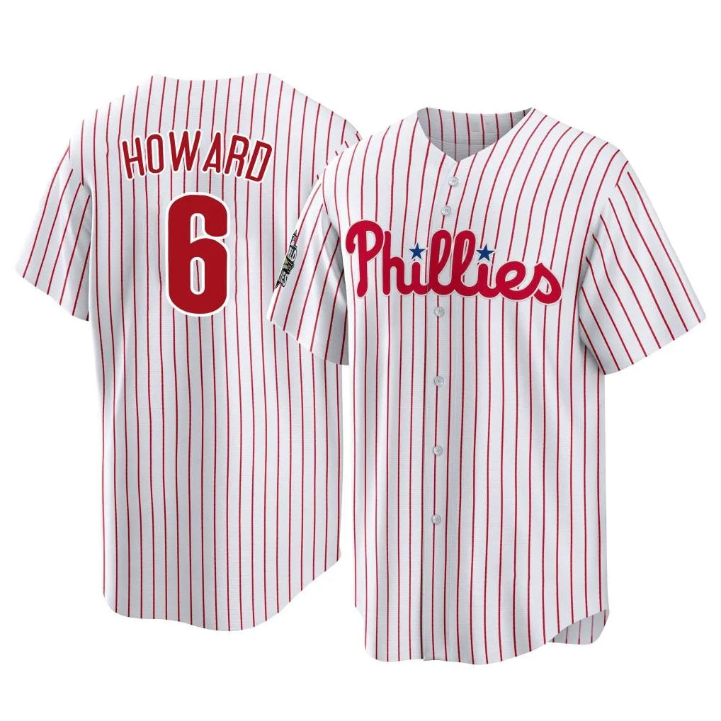 Ldoa P.Phillies #6 Ryan Howard Player White Home Game Stitched Jerseys