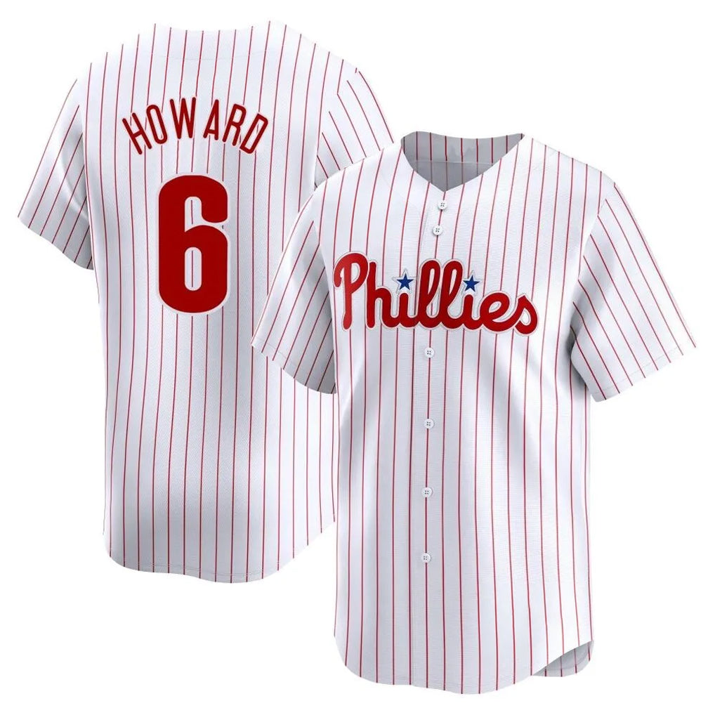 Ldoa P.Phillies #6 Ryan Howard Player White Home Limited Stitched Jerseys