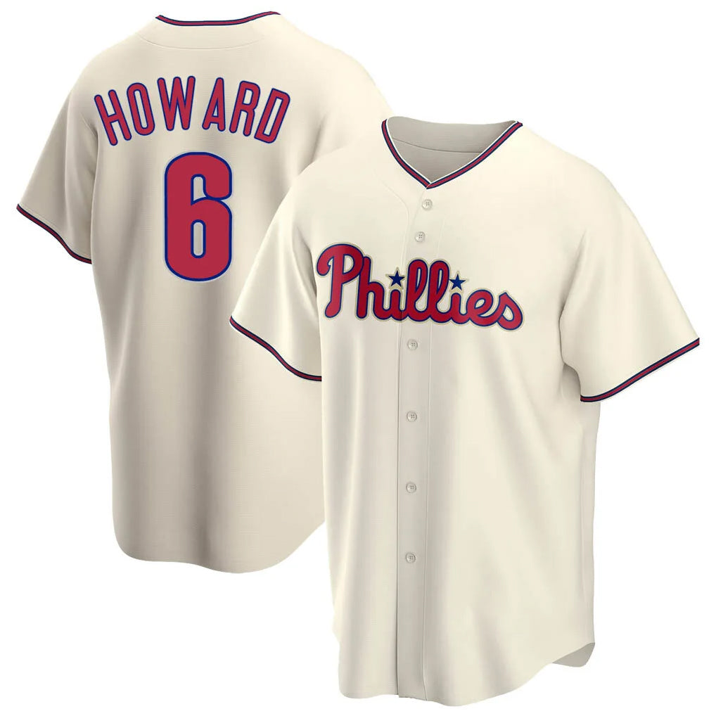 Ldoa P.Phillies #6 Ryan Howardr Player Cream Home Game Stitched Jerseys