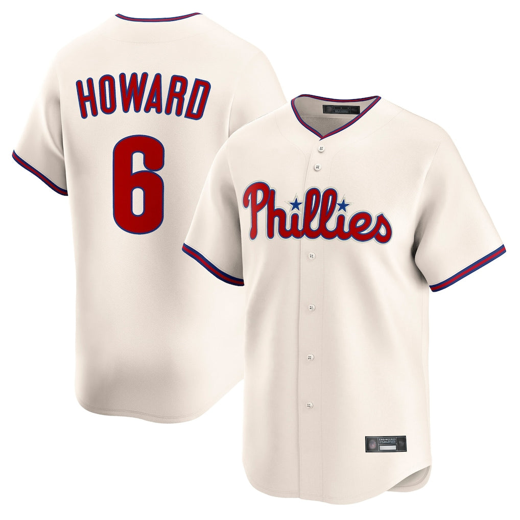 Ldoa P.Phillies #6 Ryan Howardr Player Cream Home Limited Stitched Jerseys