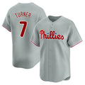 Ldoa P.Phillies #7 Trea Turner Player Gray Home Limited Stitched Jerseys