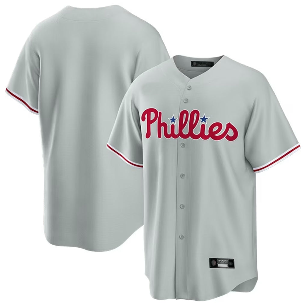 Ldoa P.Phillies Blank Player Gray Home Game Stitched Jerseys