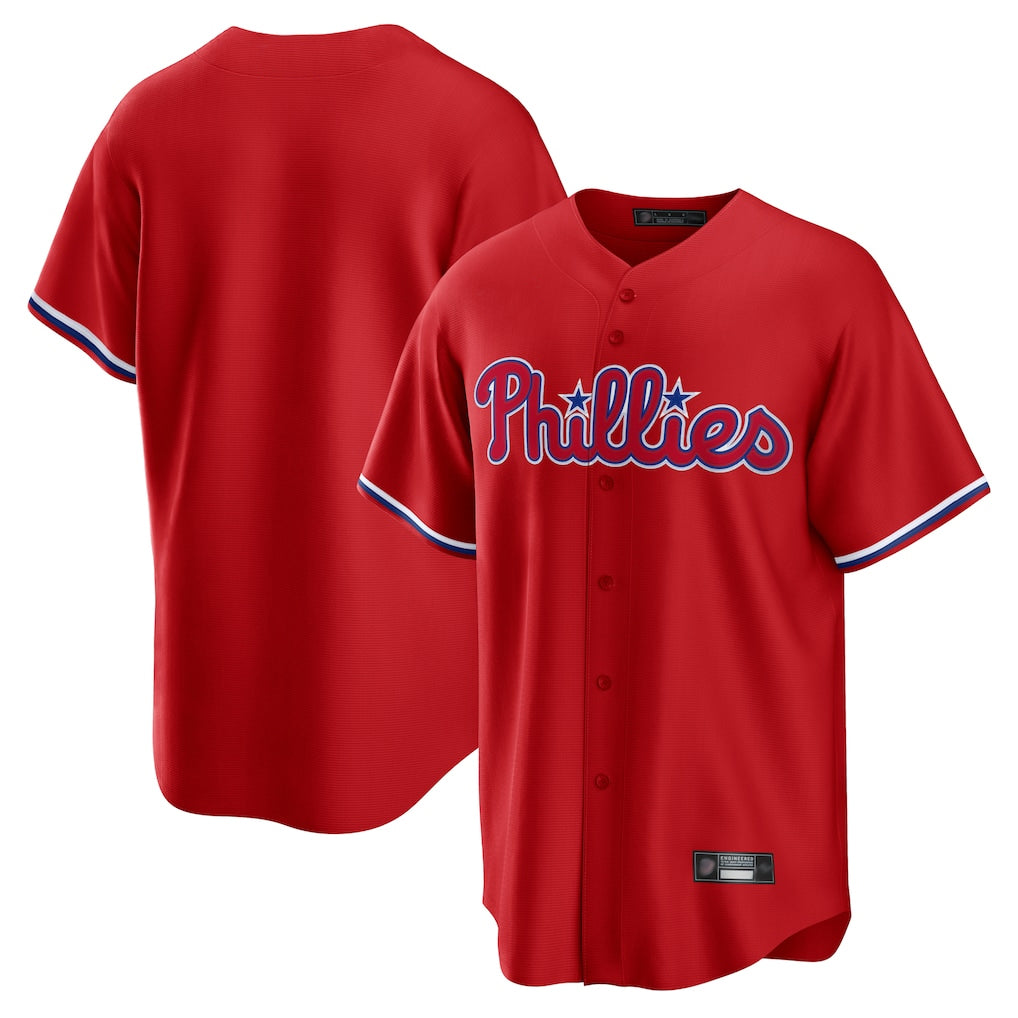 Ldoa P.Phillies Blank Player Red Home Game Stitched Jerseys