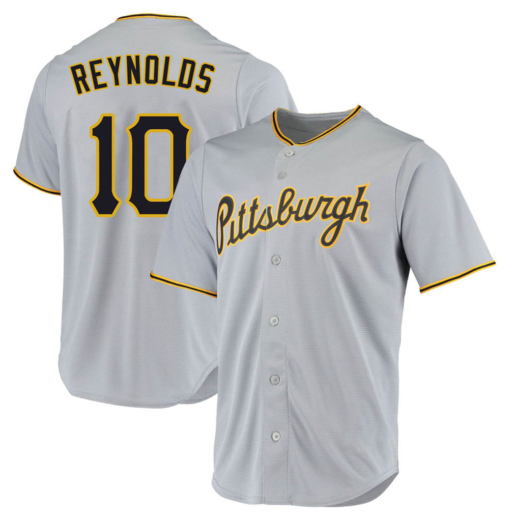Ldoa P.Pirates #10 Bryan Reynolds Player Gray Road Home Game Stitched Jerseys