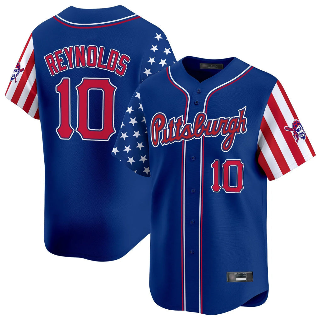 Ldoa P.Pirates #10 Bryan Reynolds Player Royal 2025 Independence Day Vapor Premier Limited Stitched Jerseys