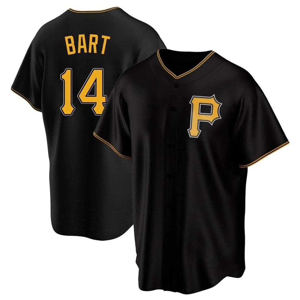 Ldoa P.Pirates #14 Joey Bart Player Black Alternate 2025 Home Game T-shirt Stitched Jerseys