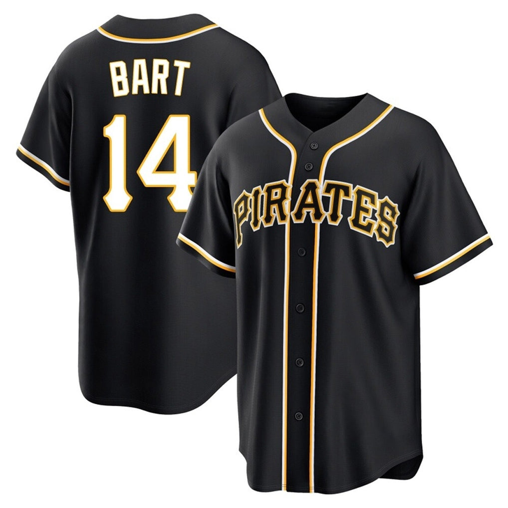 Ldoa P.Pirates #14 Joey Bart Player Black Fashion Out Home Game Stitched Jerseys