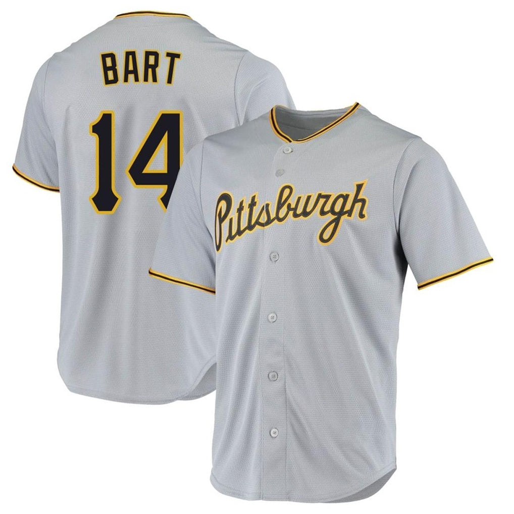 Ldoa P.Pirates #14 Joey Bart Player Gray Road Home Game Stitched Jerseys