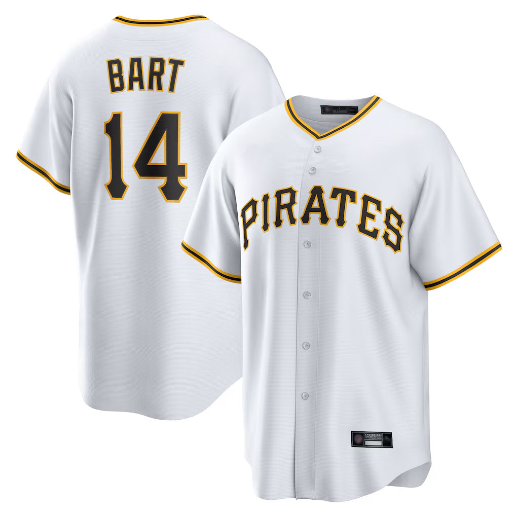 Ldoa P.Pirates #14 Joey Bart Player White Home Game Stitched Jerseys