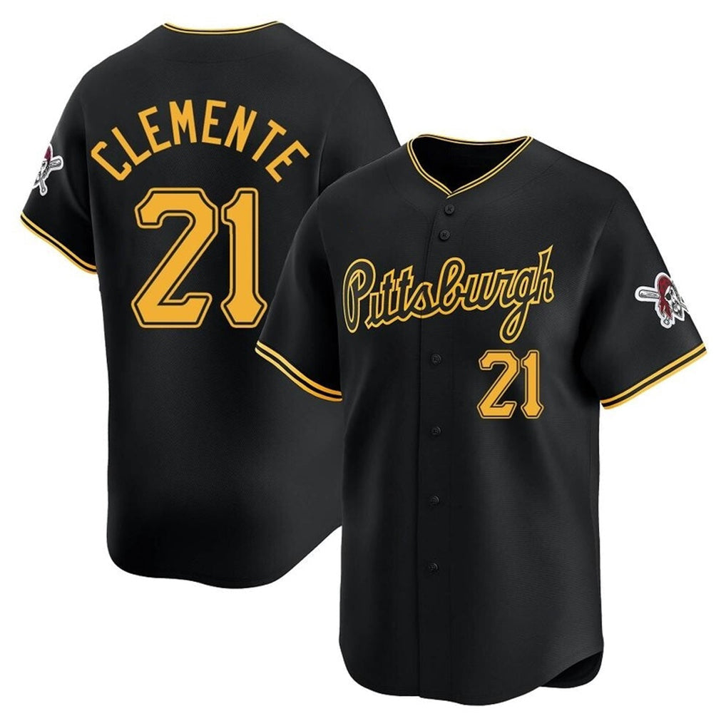 Ldoa P.Pirates #21 Roberto Clemente Player Black Alt Home Limited Stitched Jerseys