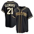 Ldoa P.Pirates #21 Roberto Clemente Player Black Fashion Out Home Game Stitched Jerseys