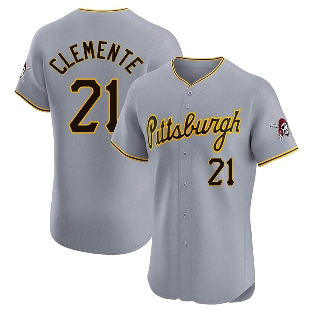 Ldoa P.Pirates #21 Roberto Clemente Player Gray Road Home Limited Elite Stitched Jerseys