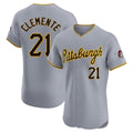 Ldoa P.Pirates #21 Roberto Clemente Player Gray Road Home Limited Elite Stitched Jerseys