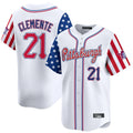 Ldoa P.Pirates #21 Roberto Clemente Player White 2025 Independence Day Vapor Premier Limited Stitched Jerseys