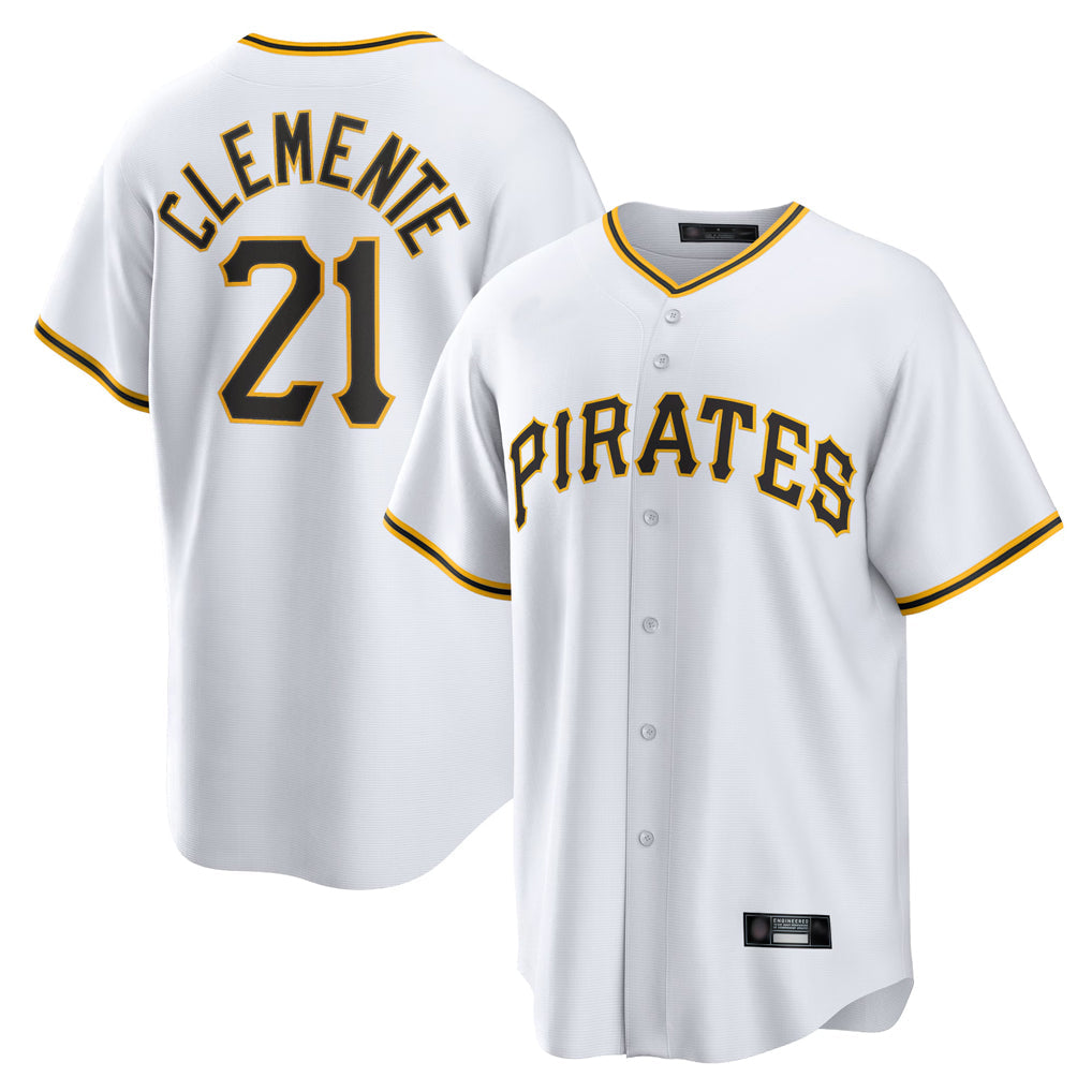 Ldoa P.Pirates #21 Roberto Clemente Player White Home Game Stitched Jerseys