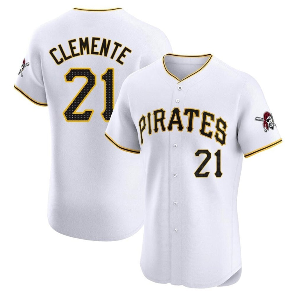 Ldoa P.Pirates #21 Roberto Clemente Player White Home Limited Elite Stitched Jerseys