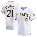Ldoa P.Pirates #21 Roberto Clemente Player White Home Limited Stitched Jerseys