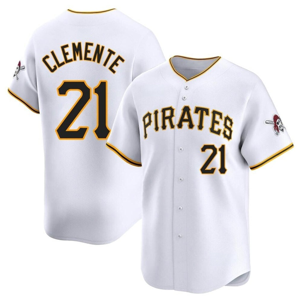 Ldoa P.Pirates #21 Roberto Clemente Player White Home Limited Stitched Jerseys