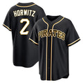 Ldoa P.Pirates #2 Spencer Horwitz Player Black Fashion Out Home Game Stitched Jerseys