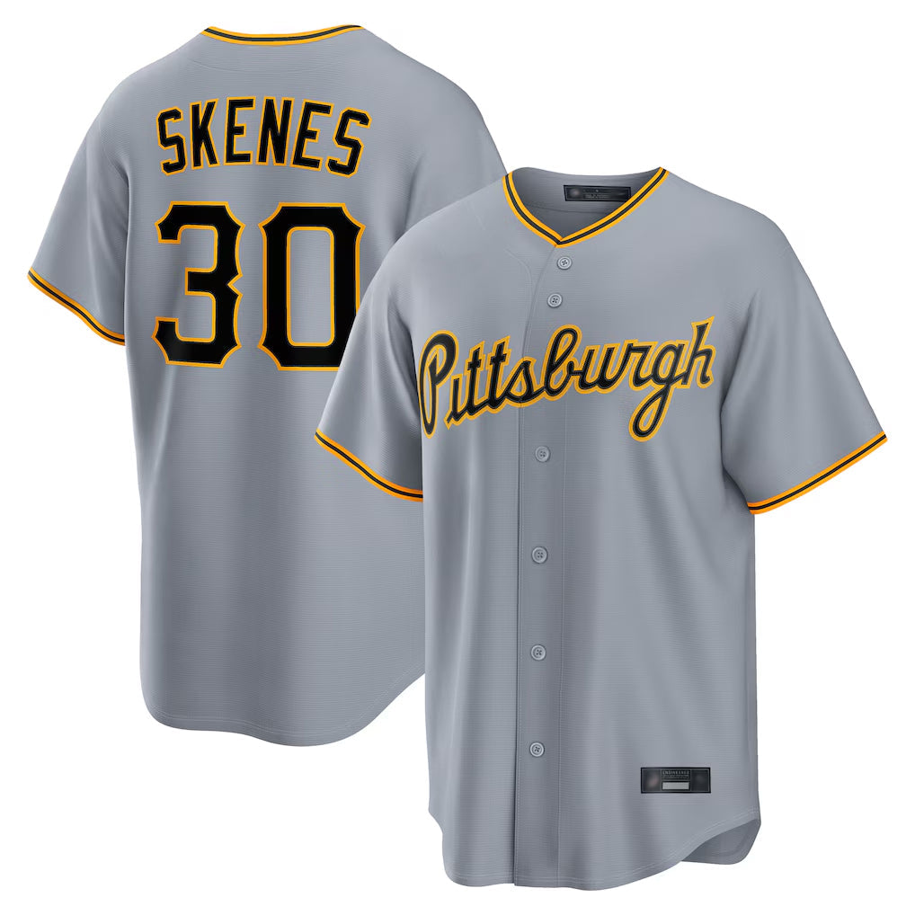 Ldoa P.Pirates #30 Paul Skenes Player Gray Road Home Game Stitched Jerseys