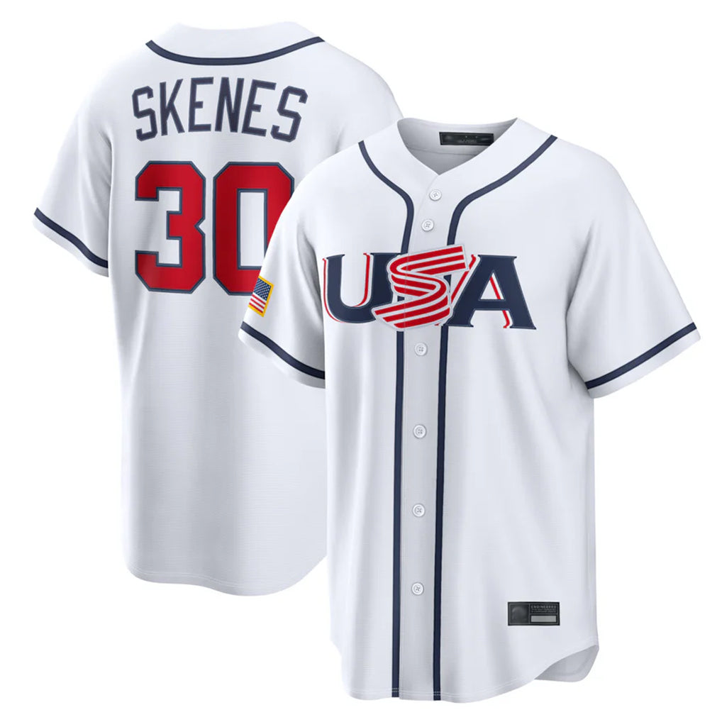 Ldoa P.Pirates #30 Paul Skenes Player White USA 2026 World Classic Home Limited Stitched Jerseys