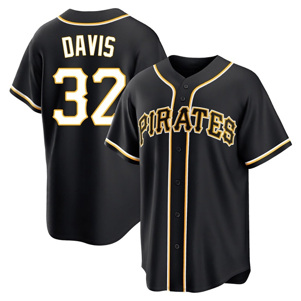 Ldoa P.Pirates #32 Henry Davis Player Black Fashion Out Home Game Stitched Jerseys