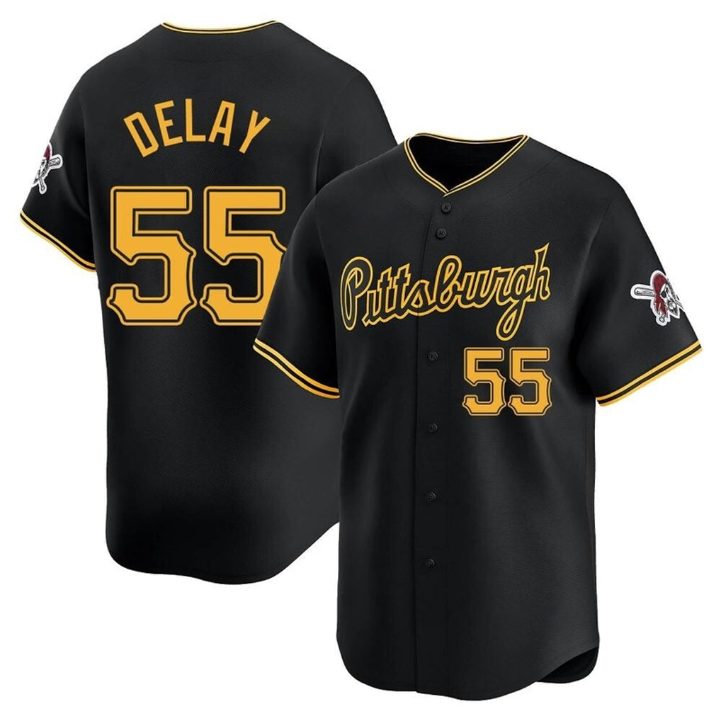 Ldoa P.Pirates #55 Jason Delay Player Black Alt Home Limited Stitched Jerseys