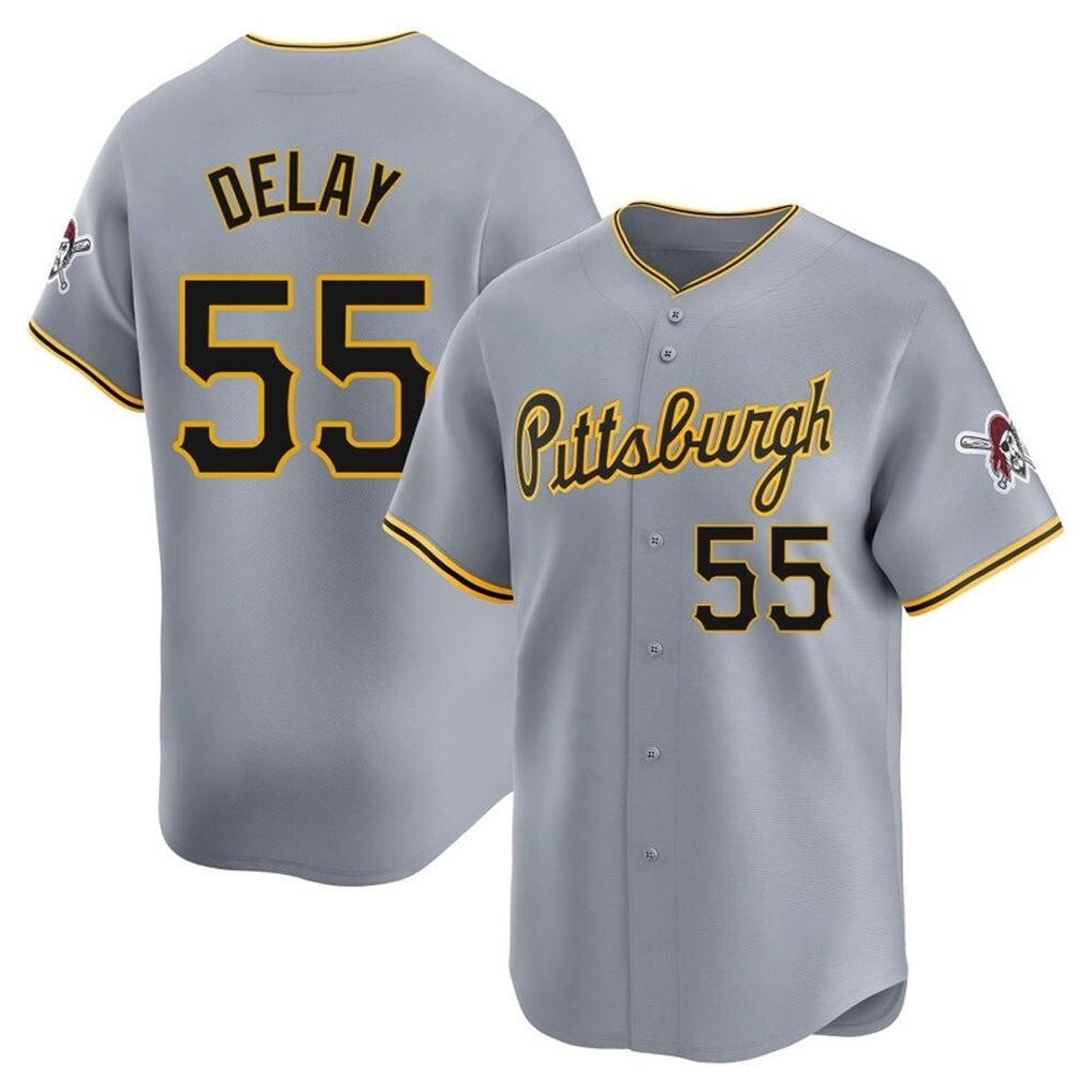 Ldoa P.Pirates #55 Jason Delay Player Gray Road Home Limited Stitched Jerseys
