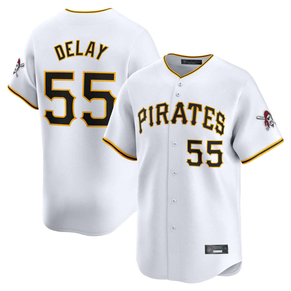 Ldoa P.Pirates #55 Jason Delay Player White Home Limited Stitched Jerseys