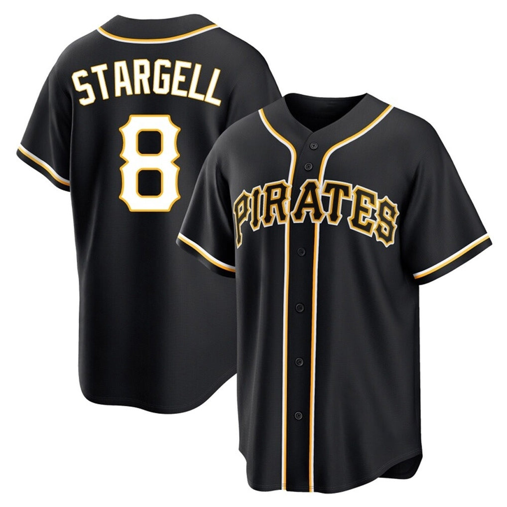 Ldoa P.Pirates #8 Willie Stargell Player Black Fashion Out Home Game Stitched Jerseys