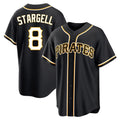 Ldoa P.Pirates #8 Willie Stargell Player Black Fashion Out Home Game Stitched Jerseys