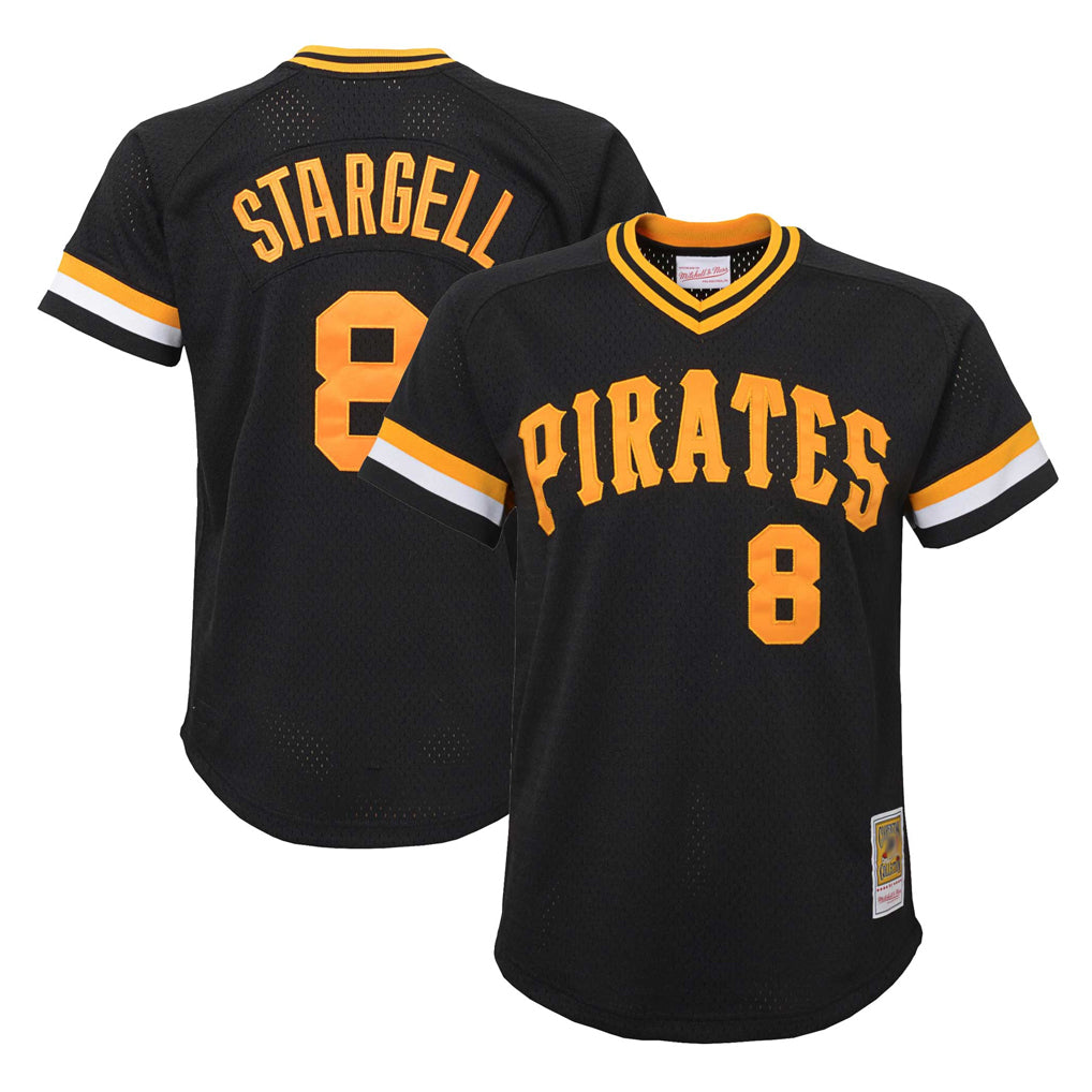 Ldoa P.Pirates #8 Willie Stargell Player Black Mitchell & Ness Black Cooperstown Collection Mesh Batting Limited Stitched Jerseys