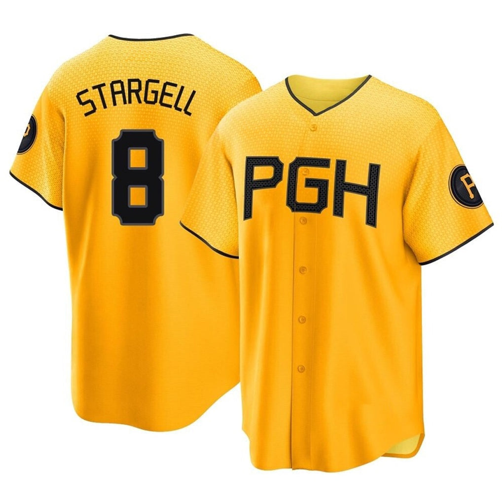 Ldoa P.Pirates #8 Willie Stargell Player Gold City Connect Home Game Stitched Jerseys