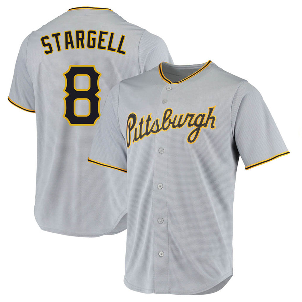 Ldoa P.Pirates #8 Willie Stargell Player Gray Road Home Game Stitched Jerseys