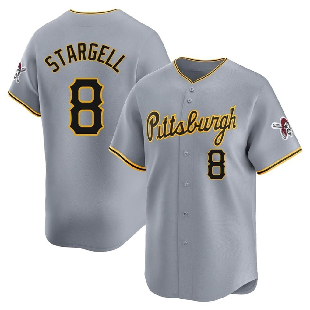 Ldoa P.Pirates #8 Willie Stargell Player Gray Road Home Limited Stitched Jerseys
