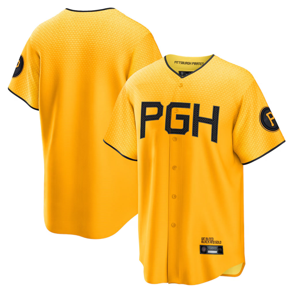 Ldoa P.Pirates Blank Player Gold City Connect Home Game Stitched Jerseys
