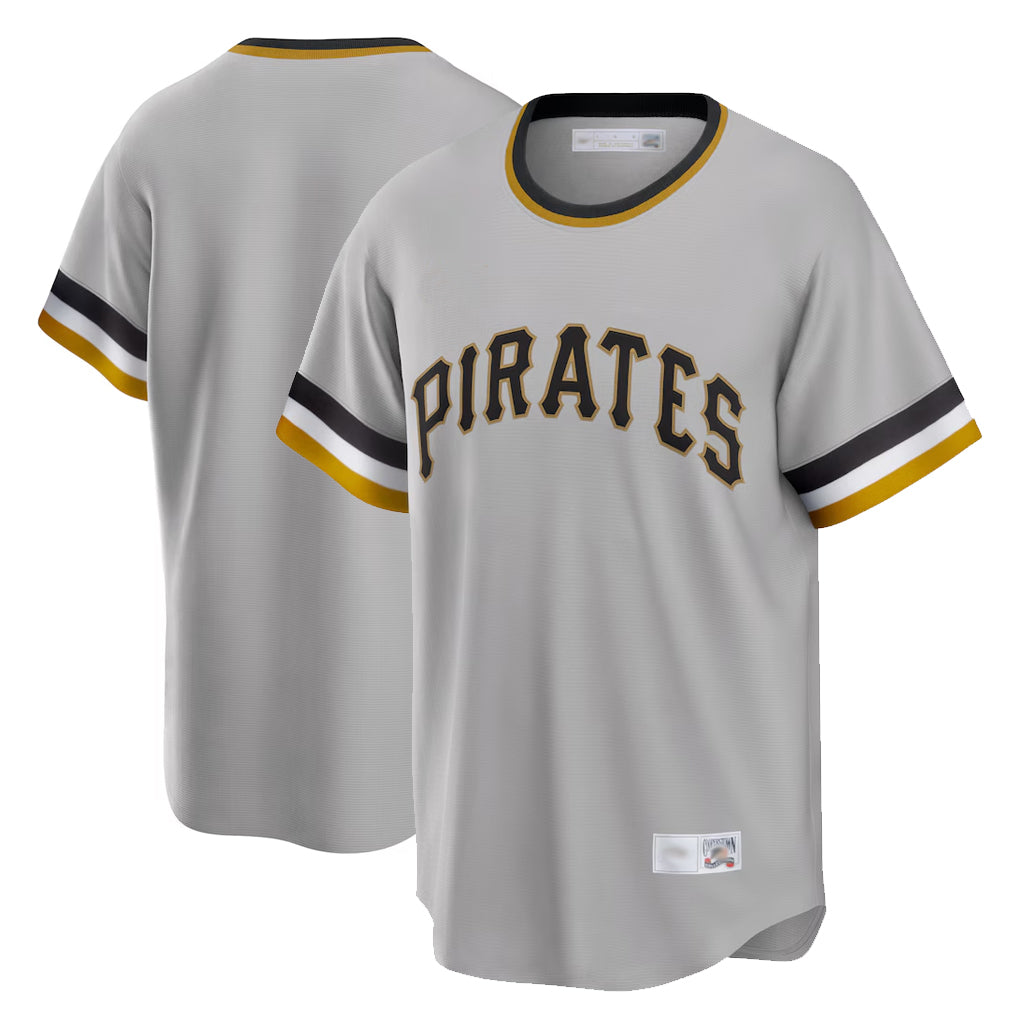 Ldoa P.Pirates Blank Player Gray Throwback Cooperstown Collection Limited T-shirt Stitched Jerseys
