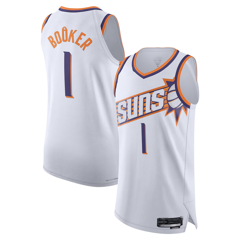 Ldoa P.Suns #1 Devin Booker White Authentic Jerseys - Association Edition