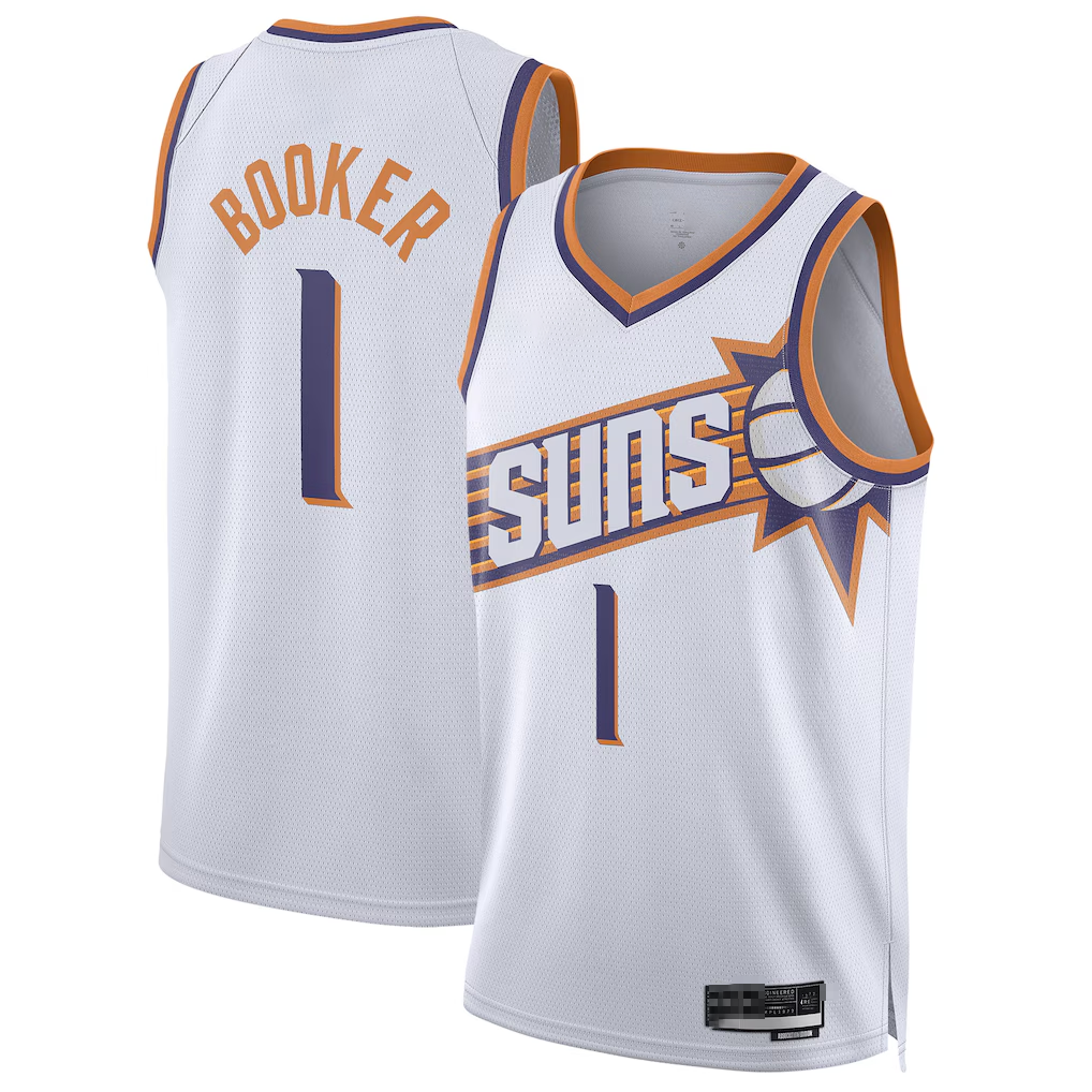Ldoa P.Suns #1 Devin Booker White Swingman Jerseys - Association Edition